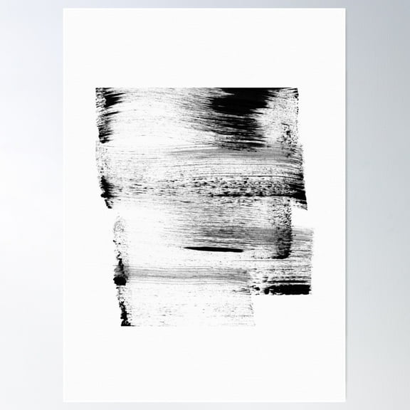 Strokes 18, Black Minimalism Poster Wall Art, Modern Wall Decor For Living Room Bedroom, 12x18 UNFRAMED