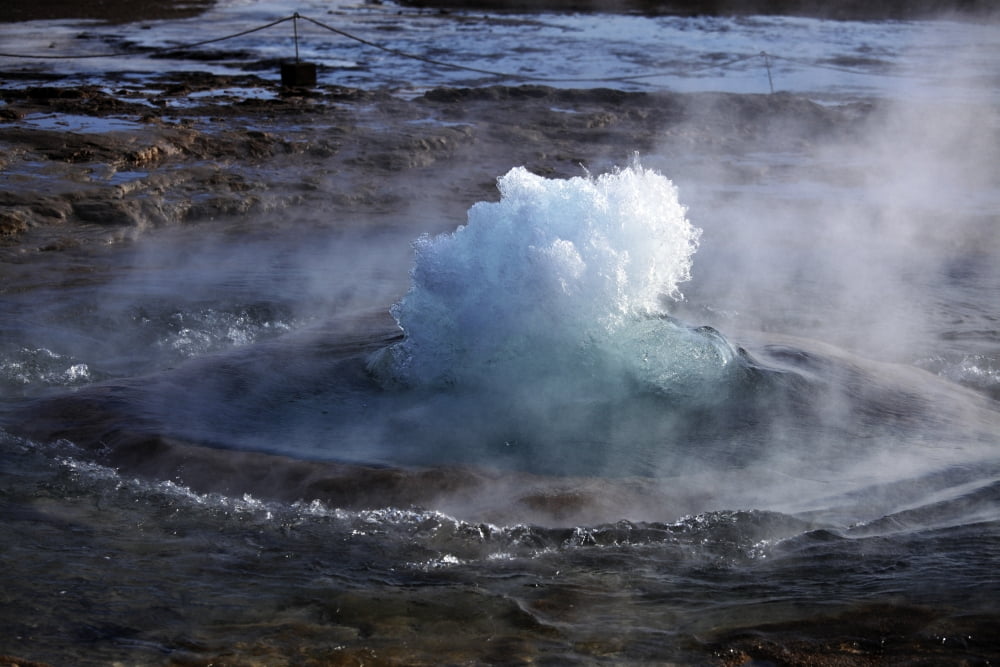 Strokkur Geysir Haukadalur Iceland Canvas Art - Martin RietzeStocktrek Images (34 x 23)