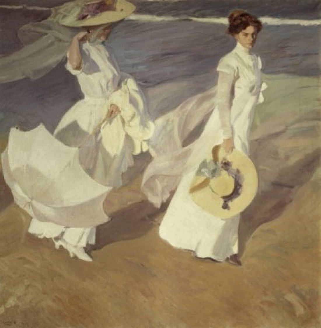 Stroll to the Edge of the Sea 1907 Joaquin Sorolla y Bastida (1863-1923Spanish) Sorolla Museum Valencia Spain Canvas Art - Joaquin Sorolla y Bastida (24 x 36)