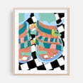 thumbnail image 1 of Stroll on The Wild Side | Snakes Fashion - Painting Abstract Pop Art Modern Art Whimsical Geometric Oak Framed Wall Art Print 9 x 12 inches, 1 of 12