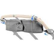 StrollAir - Universal Double Parent Stroller Organizer Console for side by side strollers - TWIN WAY, Mountain Buggy, Bumbleride Indie, Bugaboo Donkey, Bob Duallie, Baby Jogger City Mini GT – Grey