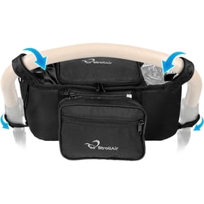 StrollAir - Universal Organizer for Single Strollers - Compatible with CosmoS, SOLO, Nuna, Baby Jogger, Bumbleride, Uppababy, Bugaboo - Black (Black)
