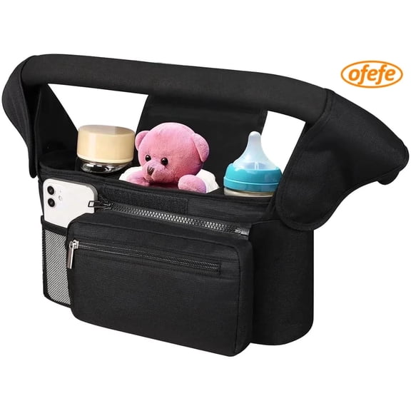 OFEFE Stroller Accessories Stroller Organizer Universal Fits Car Seat Evenflo Shyft Dualride, Bob, Uppababy Vista v2 Accessories Etc(Black)