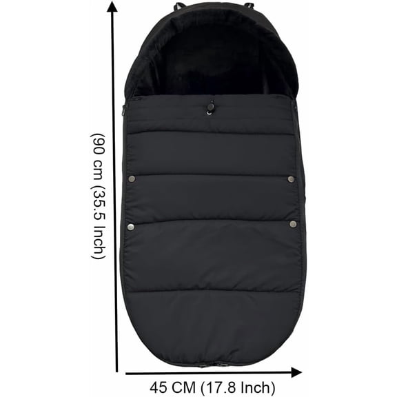 Stroller Accessories Winter Footmuff Compatible with Butterfly Stroller, Warm Socks for Bee Stroller, Rainproof Fabric (Black)