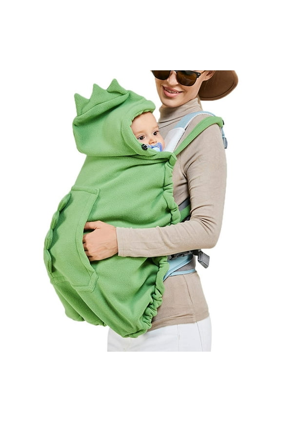 Stroller Cover Baby Carrier Cover Newborn Hooded Stretchy Cloak Reversible, Cloak Kangaroo Hoodie for Mom Baby, Suit for All Seasons -Green