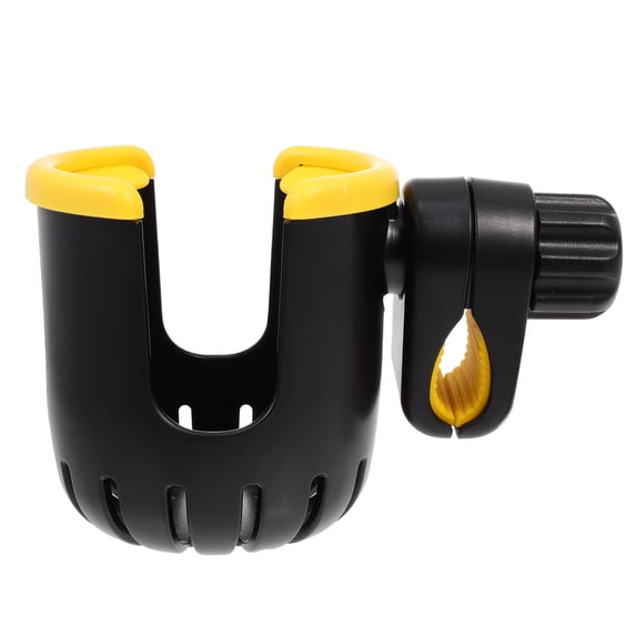 Stroller Cup Holder Bike Walker Wheelchair Organizer - Black/Yellow
