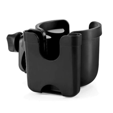 Stroller Cup Holder with Phone Holder, Bike Cup Holder, Cup Holder for Uppababy Stroller, 2-in-1 Universal Cup Phone Holder for Stroller, Bike, Wheelchair, Walker, Scooter, Black