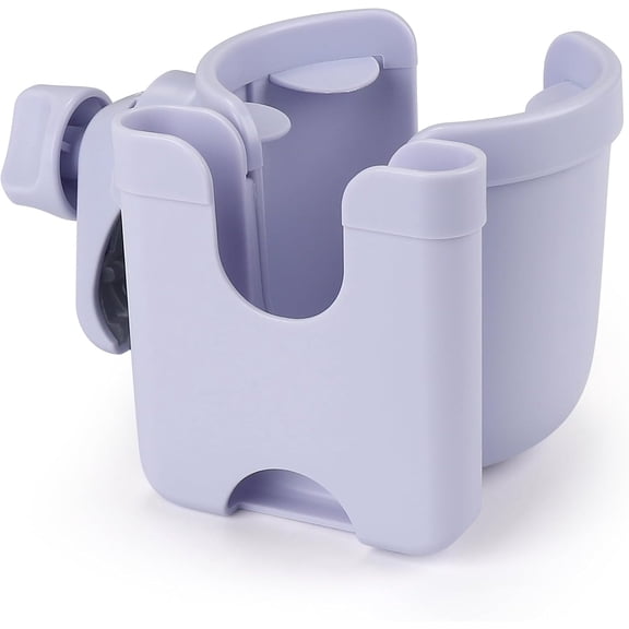 Stroller Cup Holder with Phone Holder, Bike Cup Holder, Universal Cup Holder for Uppababy Nuna Strollers, 2-in-1 Drinks Holder for Walker, Wheelchair, Scooter All Orchid Purple