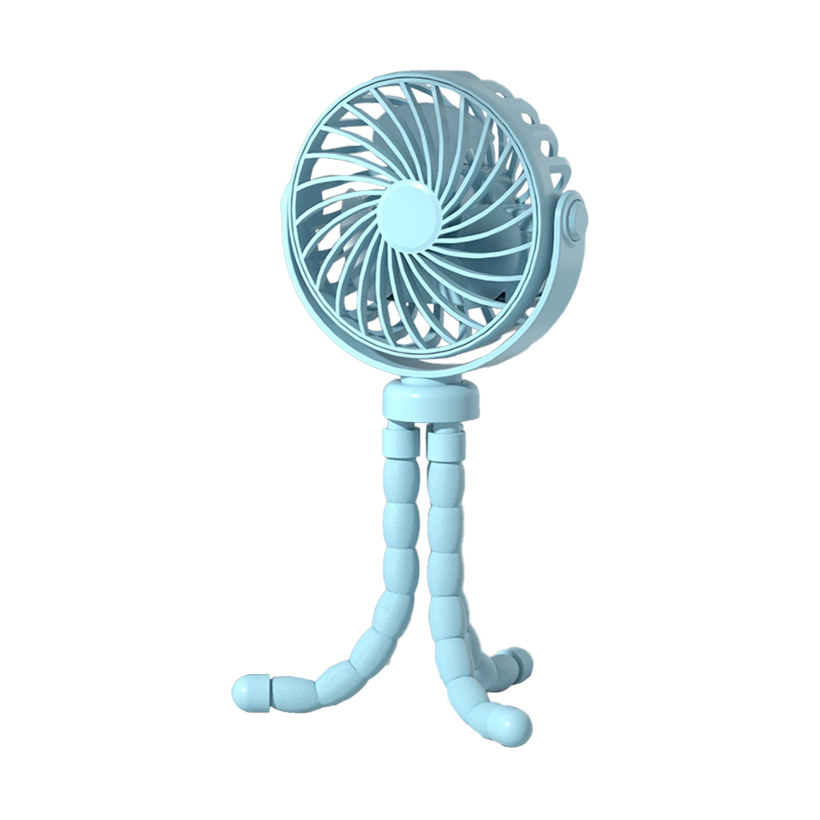 Stroller Fan, 3-Speed 360Rotate Mini Portable Fan, Rechargeable Battery Powered Fan, Handheld Fan with Flexible Tripod, Mini Personal Fan For Car Seat Crib Treadmill Travel (Blue)