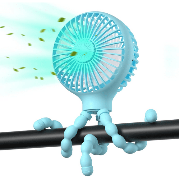 Stroller Fan Upgraded Handheld Personal Fan Battery Operated Mini Portable Fan with LED Light Aromatherapy