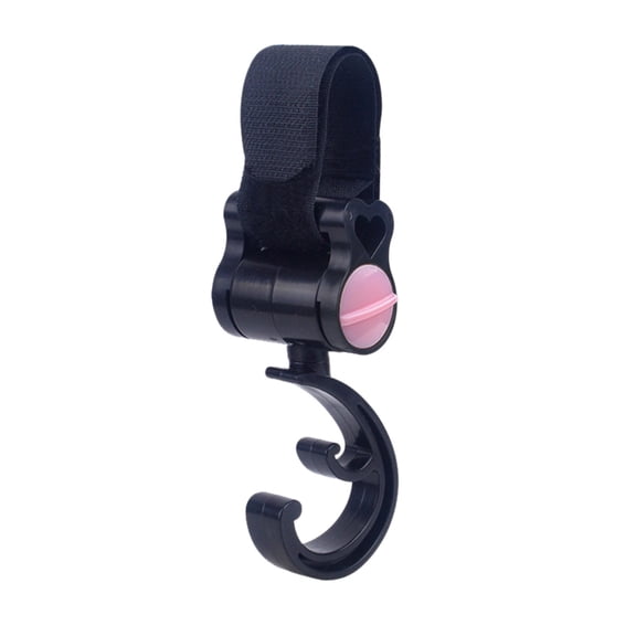 Stroller Hook 360 Rotating Heavy Duty, QQZ Multifunctional Basket Sling Bag Grip, PVC Plastic Accessory for Baby Strollers Bikes Wheelchairs, Pink