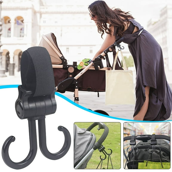 Stroller Hooks Clips,Multipurpose Strolller Straps for Hanging Diaper Bags,Purse,Stroller Organizer,Universal Hooks Accessories for Stroller and Bicycle or Shopping Cart