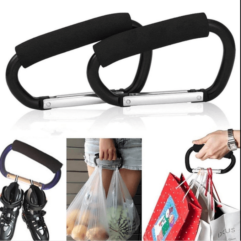 Stroller Hooks for Hanging Diaper Bags Mommy Stroller Clip and Stroller Accessories Organizer Hook Large Carabiner Clips for Mom Purse Shopping