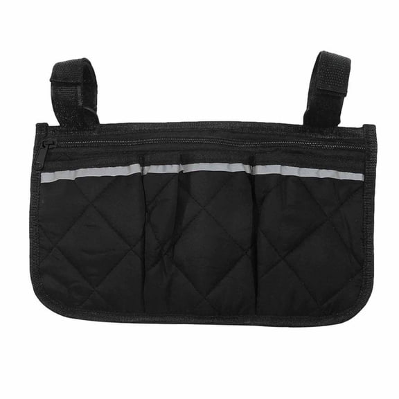 Stroller Organizer Bag – Multiple Storage Pockets, Quilted Fabric, Zipper Closure, Universal Fit for Baby Strollers & Prams