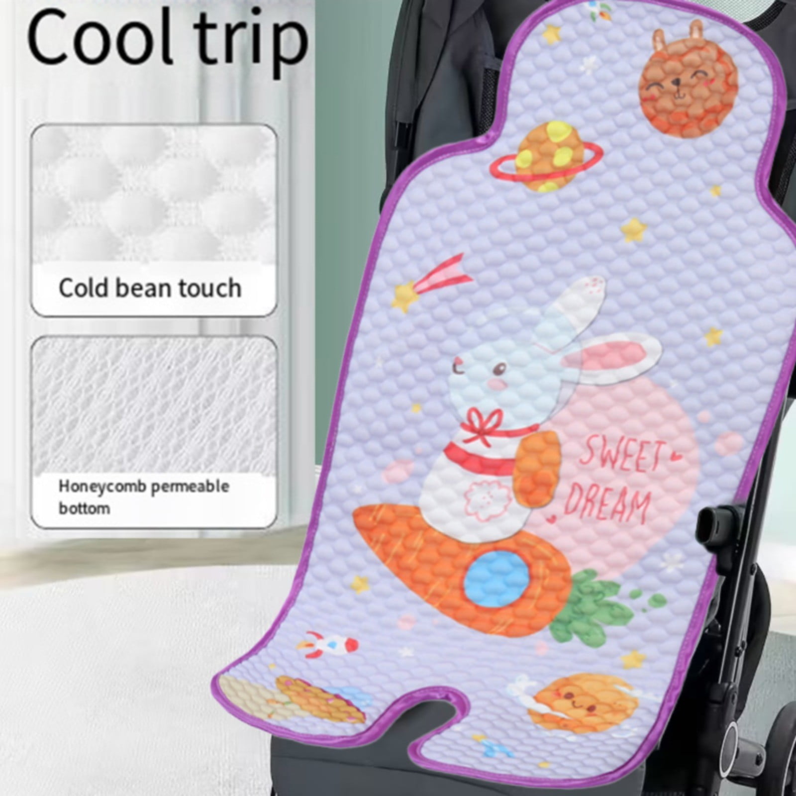 Stroller Mat Stroller Pad | Summer Cooling Cushion | Breathable Stroller Mat Keeps ...