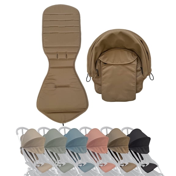 Stroller Replacement Set Compatible with Babyzen YOYO/YOYO+/YOYO2/Stokke YOYO3, 6 Colors Pack, Thickened Seat Cushion and Stretchy Canopy, Breathable Water Repellent Fabric