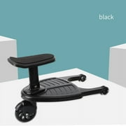 Stroller Rider Board - Universal 2in1 Stroller Ride Board with Detachable Seat,Stroller Glider Board Suitable for Most Brands of Strollers, Holds Children Up to 55lbs(Black)