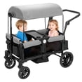 thumbnail image 1 of Bobiber Collapsible Wagon Stroller 2 Seater with 3-Point Harnesses, Canopy, Storage Bag, Adjustable Handlebar, 2 Cup Holders, Gray, 1 of 8