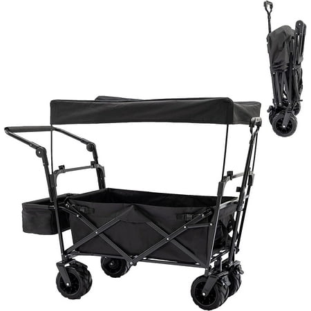 product image of Stroller Wagons for 2 Kids, Linor Collapsible Wagons with Seat Belts and Canopy, Kids Beach Carts with Big Wheels for Sand, Folding Wagons for Shopping, Picnics, Camping, Garden (Stroller Wagon)