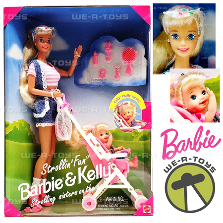 Strollin' Fun Barbie & Kelly Dolls Strolling Sisters on the Go 1995 Mattel 13742