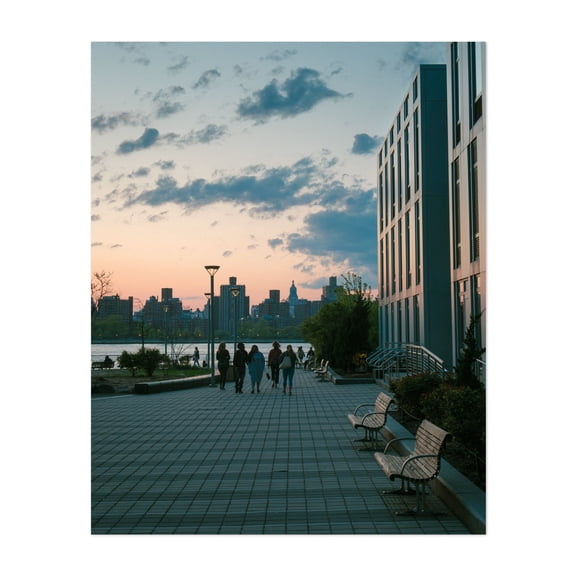 Strolling Williamsburg 02 - Brooklyn New York Photography City Sunset Skyline Street Photography Architecture Scenic Vintage Unframed Wall Art Print 24 x 32 inches