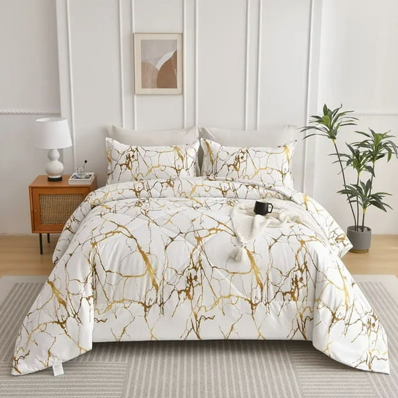 Strolling life Twin 2 Piece Comforter Set, Cotton & Microfiber Filling, Luxury Soft & Breathable Bed Set for All Seasons