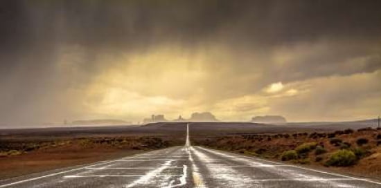 Strom In Monument Valley Canvas Art - Javier De La (10 x 20)