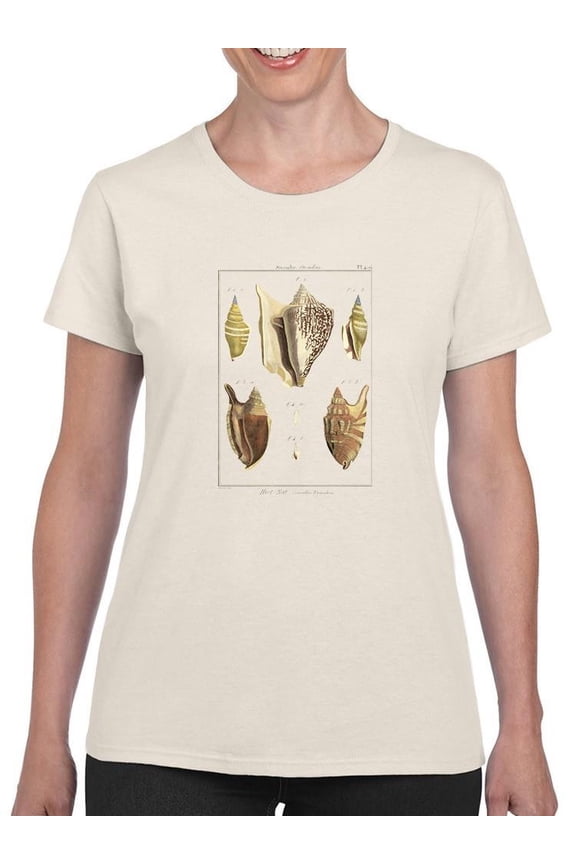 Strombe Shells T-Shirt Women -Denis Diderot Designs, Female Small