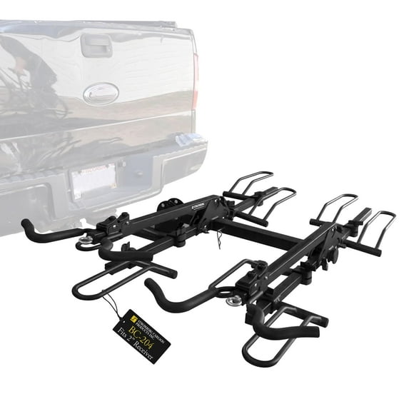 Stromberg Carlson BC-204 Platform Mount Bike Rack - Folding Hitch Mount Bike Rack, Hitch Bicycle Carrier, Foldable Bike Stand Accessories, Car, SUV, and Truck 4 Bike Rack Fit with 2" Hitch Receiver