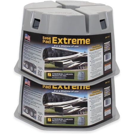 Stromberg Carlson Base Pad Extreme - 7" Block, 6000 lb Max Capacity - Camper Accessories for Travel Trailers, RV Accessories, Jack Stands, Trailer Jack, Trailer Jack Block, RV Jack Pads (2 Pack)