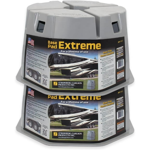Stromberg Carlson Base Pad Extreme - 7" Block, 6000 lb Max Capacity - Camper Accessories for Travel Trailers, RV Accessories, Jack Stands, Trailer Jack, Trailer Jack Block, RV Jack Pads (2 Pack)