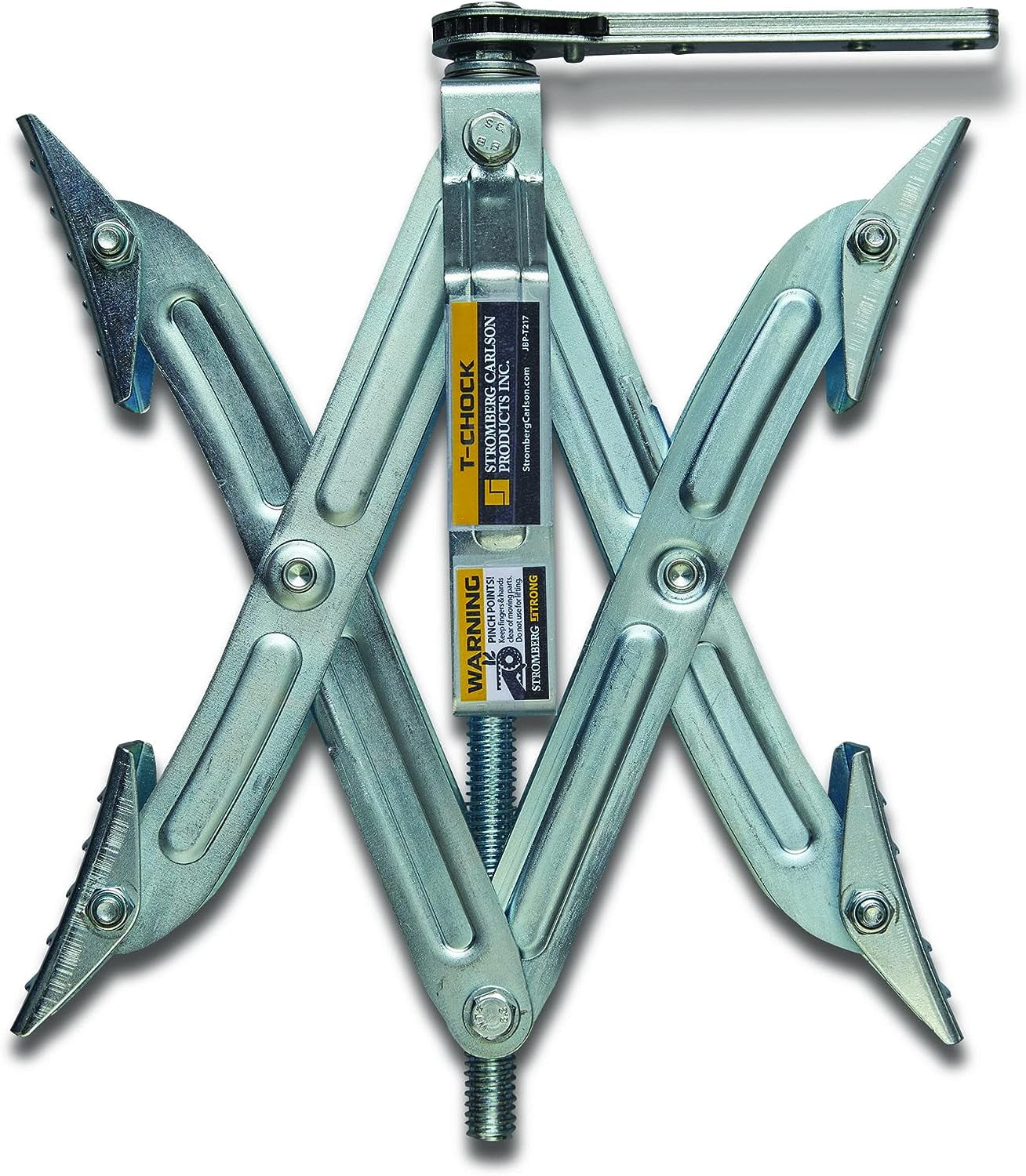 Stromberg Carlson JBP-T217 Tandem Axle T-Chock - RV Wheel Chock - Camper Wheel Chock Stabilizer Scissor - T-Chocks for RV - Fits Tires Spaced 2"-17" Apart