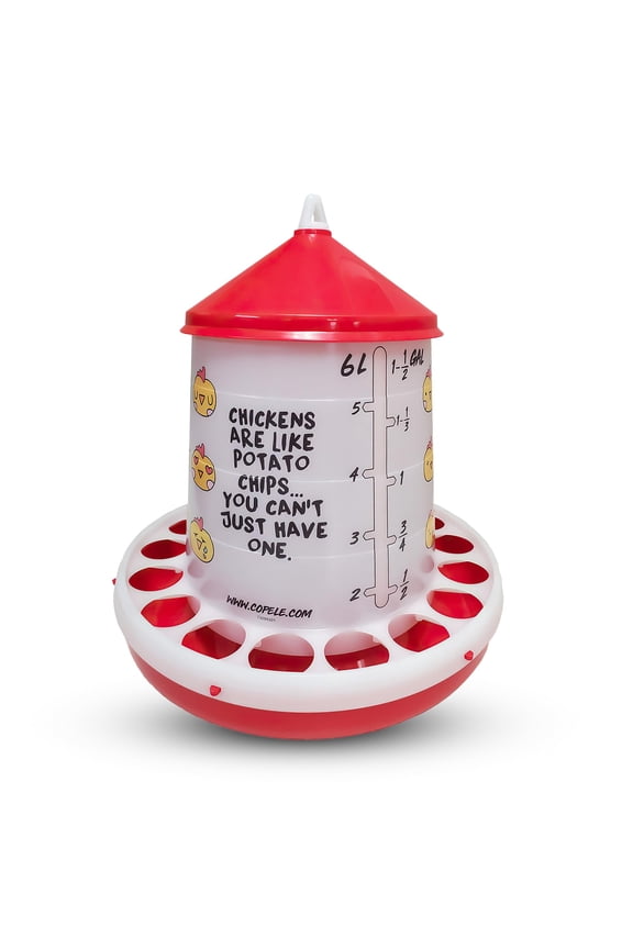 Chicken Emoji Poultry Feeder - Easy Food Level Monitoring - 9 lb, Plastic  Residential Use, Standard Application