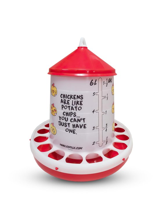 Chicken Emoji Poultry Feeder - Easy Food Level Monitoring - 9 lb, Plastic Residential Use, Standard Application