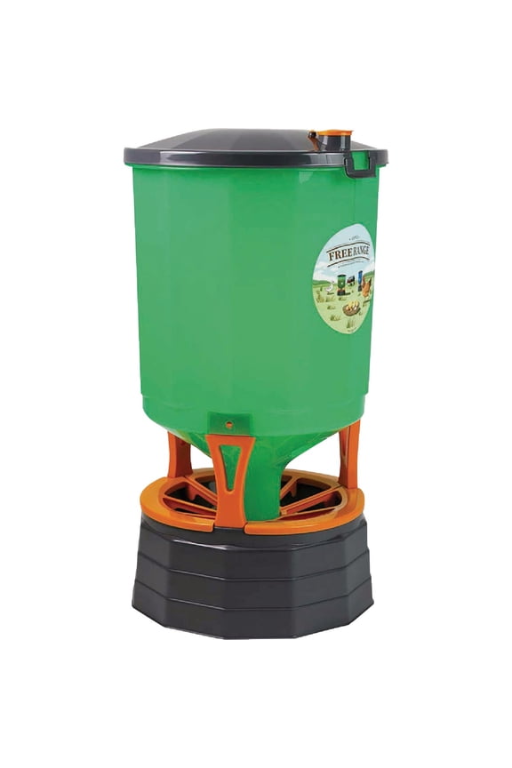 Poultry Feeder Silo - 65 Lb, Translucent, Easy Clean, 6 In Stand, Rust Resistant  Residential Use, Standard Application