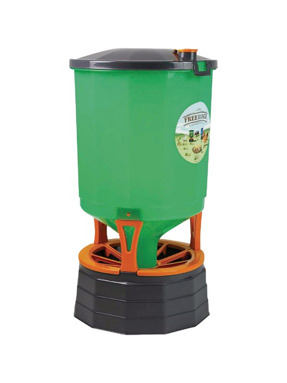 Poultry Feeder Silo - 65 Lb, Translucent, Easy Clean, 6 In Stand, Rust Resistant Residential Use, Standard Application