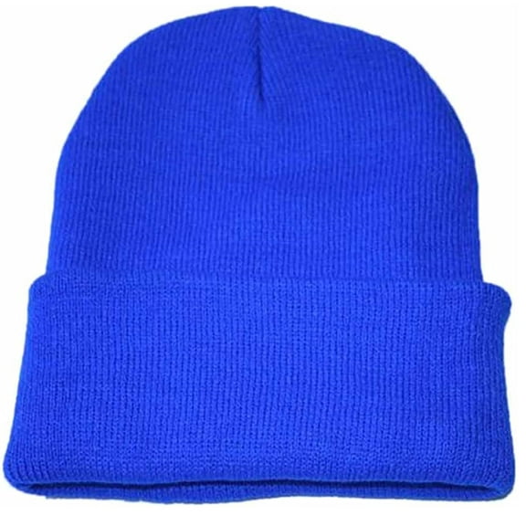 Stromguard Men Women Knit Skully Beanie Hat Ski Cap Cuff Slouchy Plain Solid Warm Winter - Blue