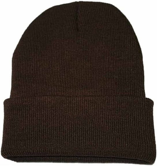 Stromguard Men Women Knit Skully Beanie Hat Ski Cap Cuff Slouchy Plain Solid Warm Winter - Brown