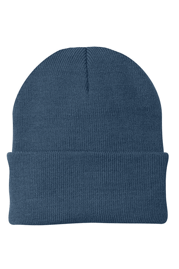 Men Women Knit Skully Beanie Hat Ski Cap Cuff Slouchy Plain Solid Warm Winter - Gray Blue