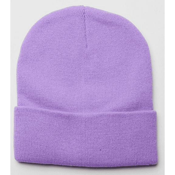 Stromguard Men Women Knit Skully Beanie Hat Ski Cap Cuff Slouchy Plain Solid Warm Winter - Light Purple