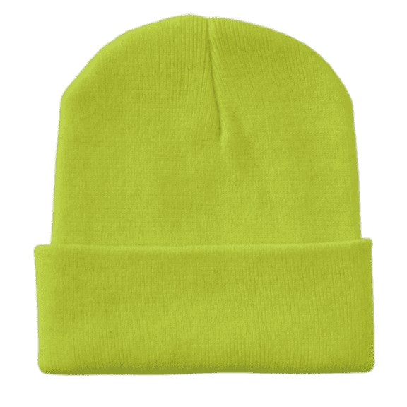 Stromguard Men Women Knit Skully Beanie Hat Ski Cap Cuff Slouchy Plain Solid Warm Winter - Neon Yellow