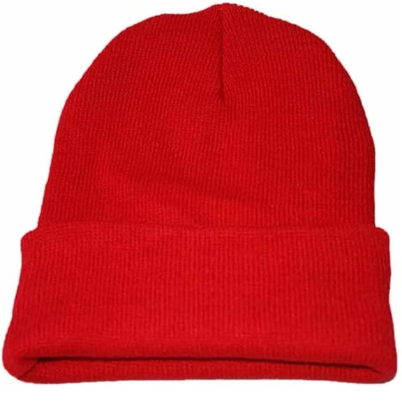 Stromguard Men Women Knit Skully Beanie Hat Ski Cap Cuff Slouchy Plain Solid Warm Winter - Red