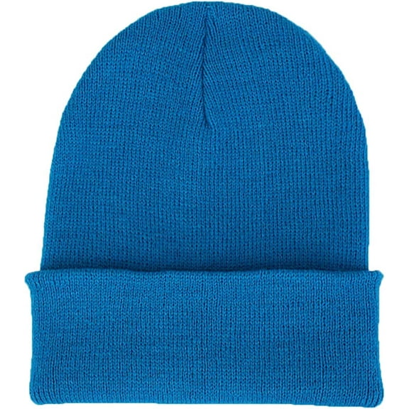 Stromguard Men Women Knit Skully Beanie Hat Ski Cap Cuff Slouchy Plain Solid Warm Winter - Sky Blue