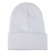 Stromguard Men Women Knit Skully Beanie Hat Ski Cap Cuff Slouchy Plain Solid Warm Winter - White