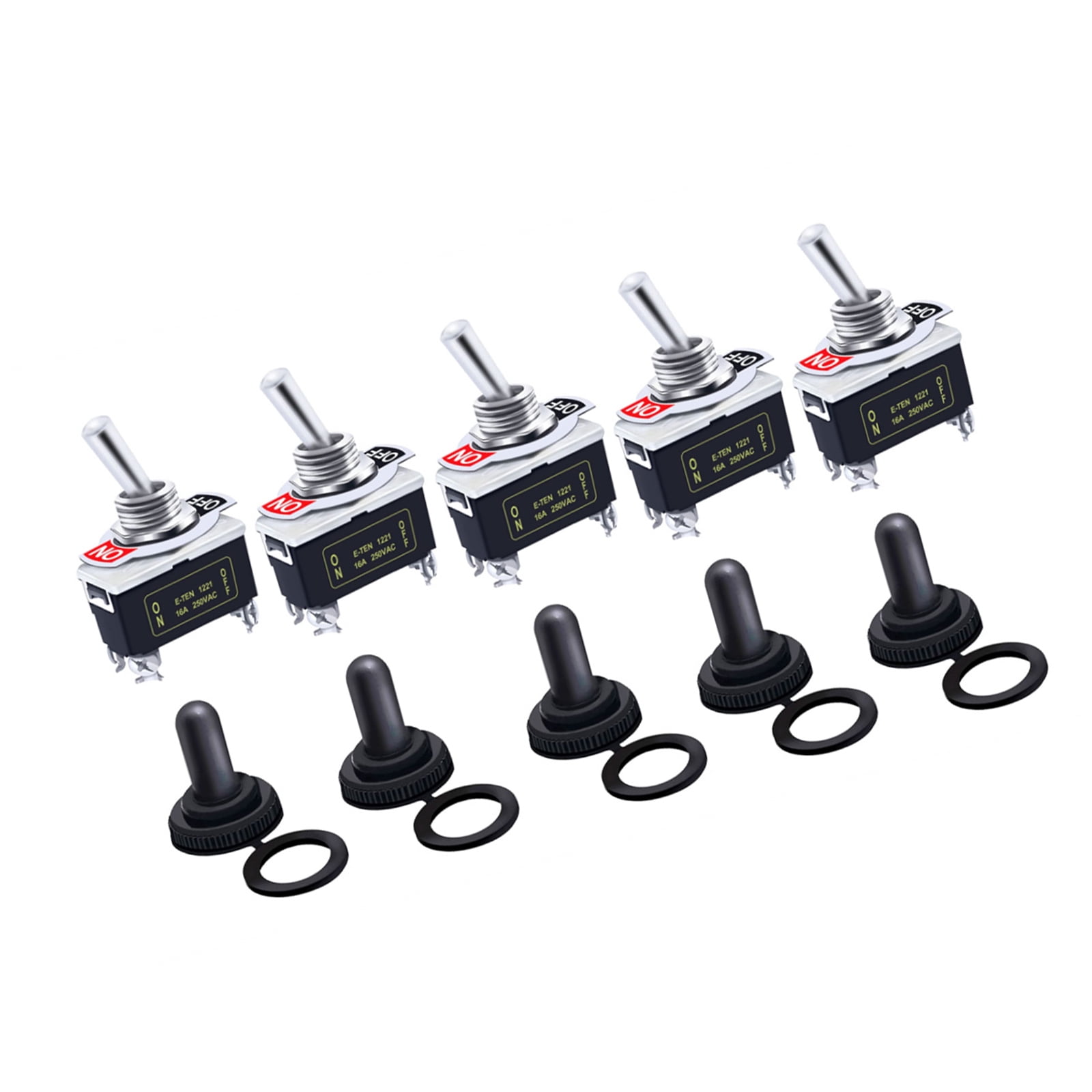 Strong 12V Toggle Switches with Waterproof Caps 15A 250VAC Marine ...