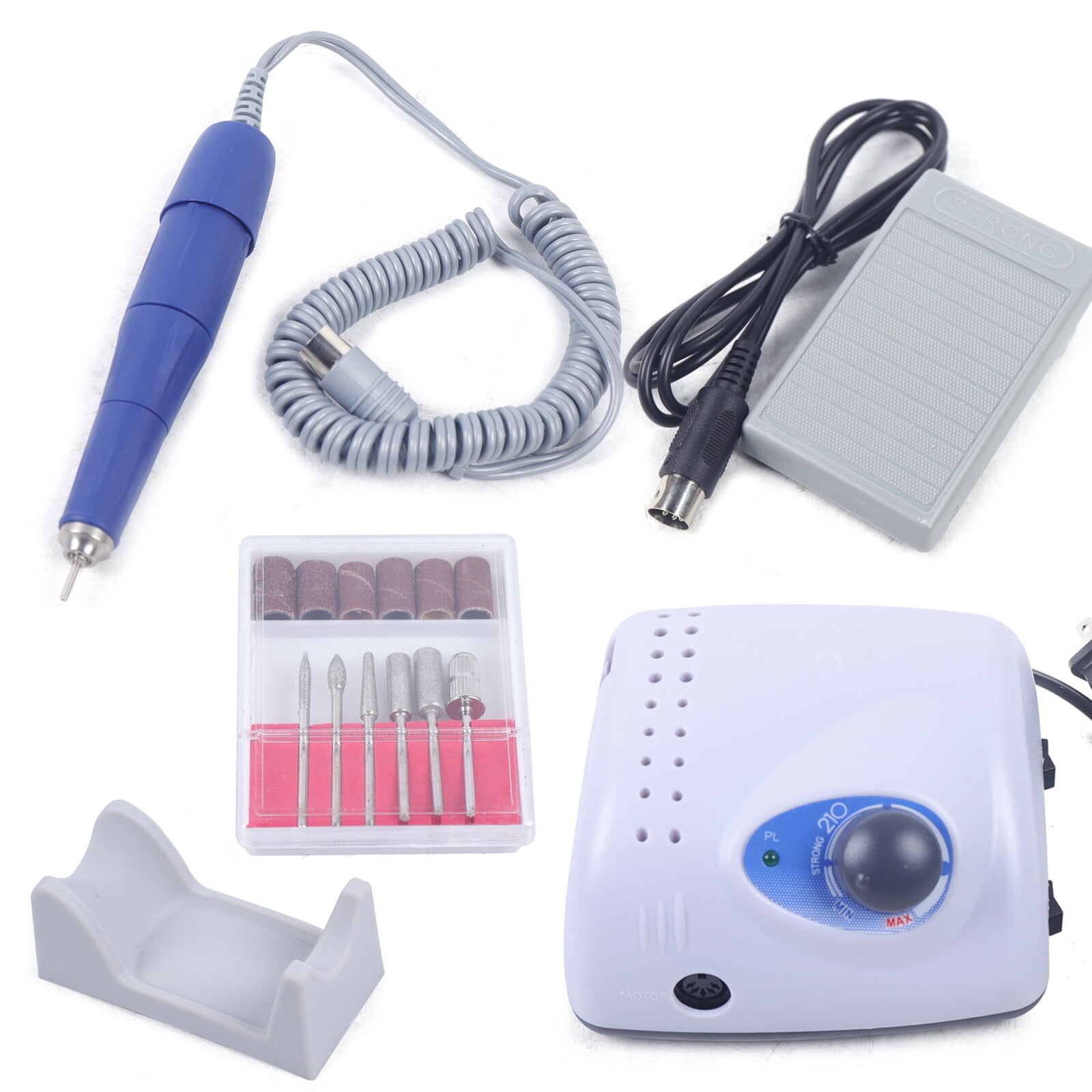 Strong 210 105L Electric Nail Drill Machine 210 Model Handpiece kit 65W 35000rpm