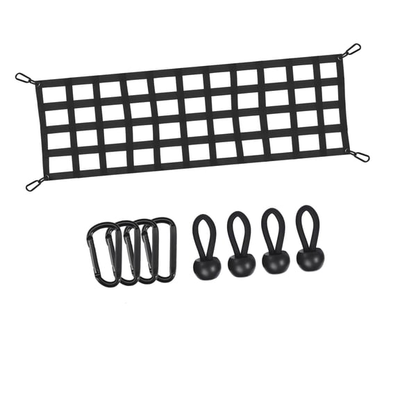 Strong 60X18 Inch Resistant Tailgate Barrier Net Upgrades for Trucks Prevents Cargo Shifting While Driving Off Road