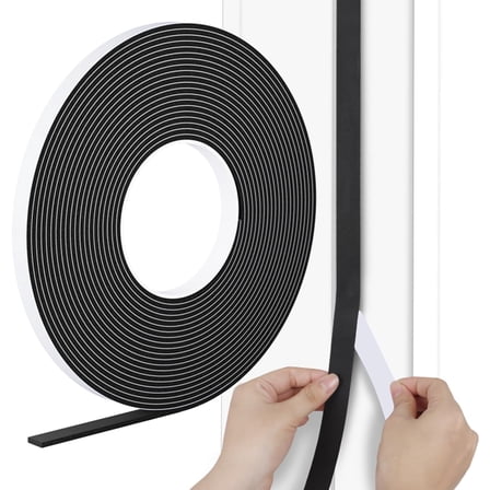 Strong Adhesive Door Weather Stripping,1/2Inch Wide X 1/8 Inch Thick,Foam Insulation Tape,Air Conditioner Foam,Window Soundproof Weatherproof,Total 33 Feet Long