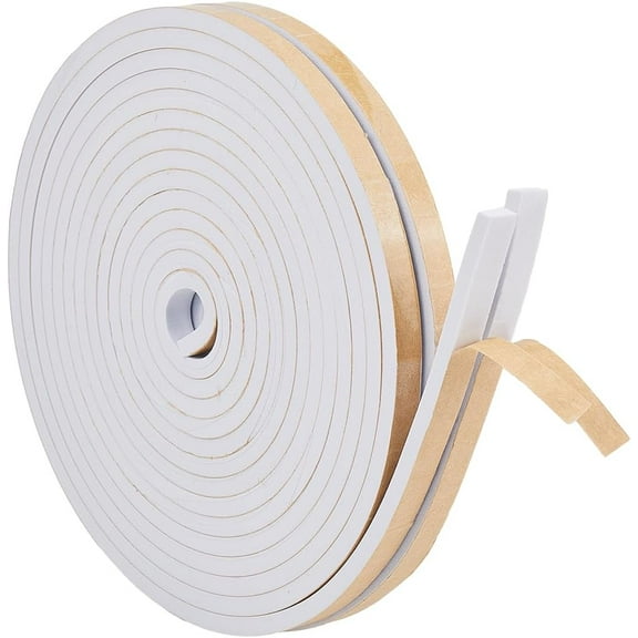 Strong Adhesive EVA Sponge Foam Tape Anti-Collision Seal Strip White 1x0.6cm about 5m/roll
