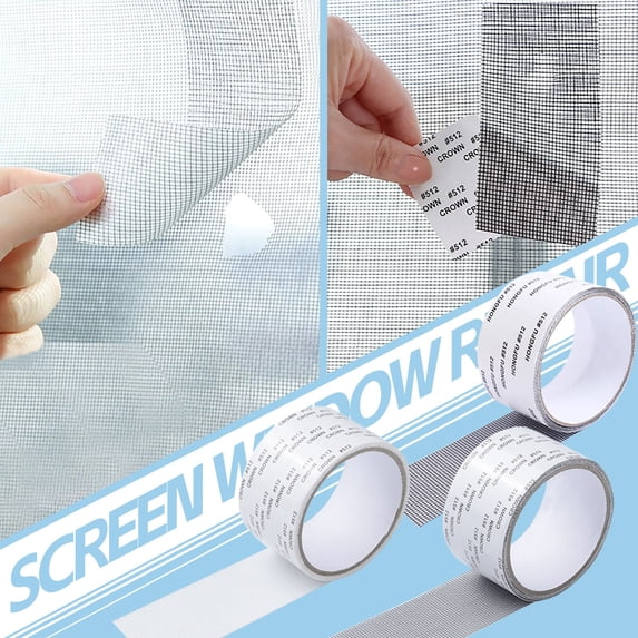 Strong Adhesive Fiberglass Screen Repair Kit - Screen Tape Mesh for Mesh Doors Windows, Waterproof Screen Repair Tape